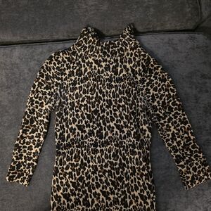 Tory Burch Animal Print Turtle Neck Sweater